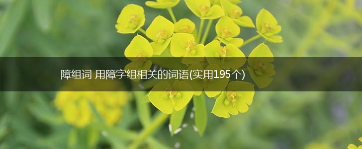 障组词 用障字组相关的词语(实用195个),第1张