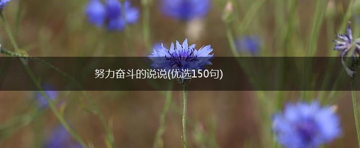 努力奋斗的说说(优选150句),第1张