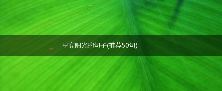 早安阳光的句子(推荐50句),第1张