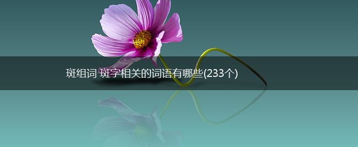 斑组词 斑字相关的词语有哪些(233个),第1张