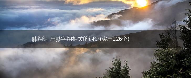 膝组词 用膝字组相关的词语(实用126个),第1张