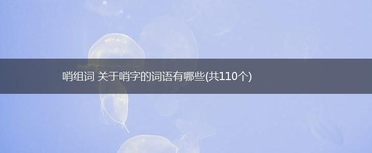 哨组词 关于哨字的词语有哪些(共110个),第1张