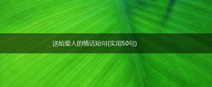 送给爱人的情话短句(实用50句),第1张