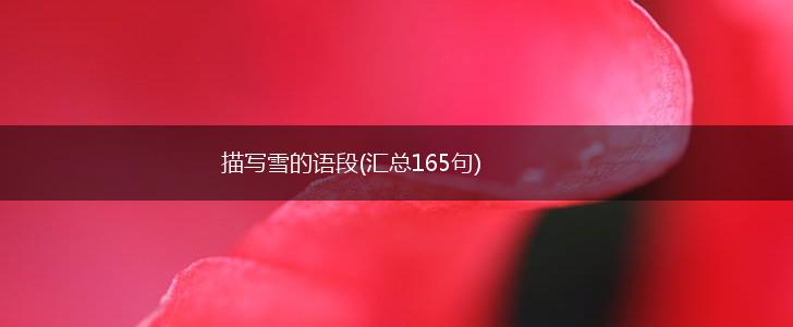 描写雪的语段(汇总165句),第1张