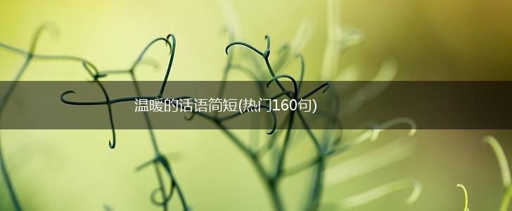 温暖的话语简短(热门160句),第1张