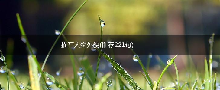 描写人物外貌(推荐221句),第1张