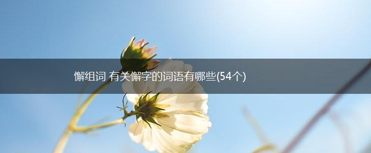 懈组词 有关懈字的词语有哪些(54个),第1张