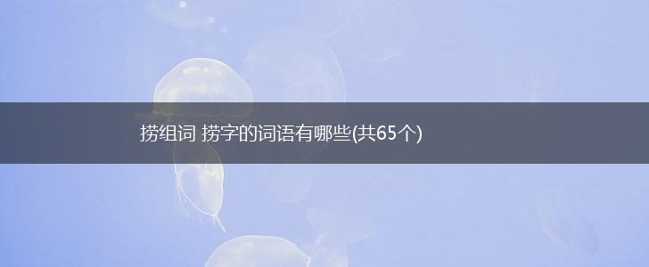 捞组词 捞字的词语有哪些(共65个),第1张