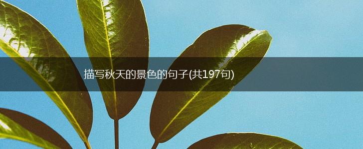 描写秋天的景色的句子(共197句),第1张