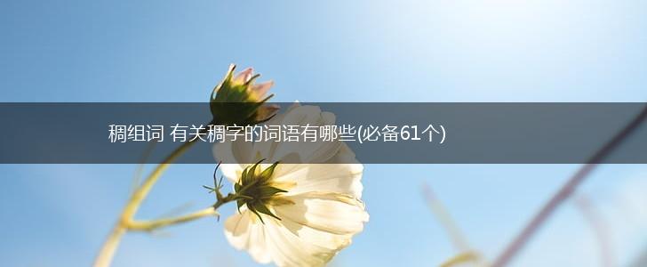 稠组词 有关稠字的词语有哪些(必备61个),第1张