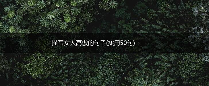 描写女人高傲的句子(实用50句),第1张