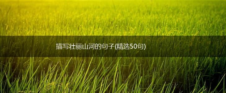 描写壮丽山河的句子(精选50句),第1张