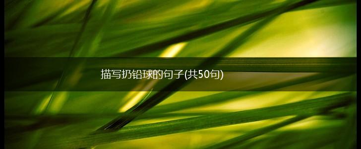 描写扔铅球的句子(共50句),第1张
