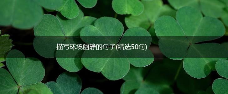 描写环境幽静的句子(精选50句),第1张