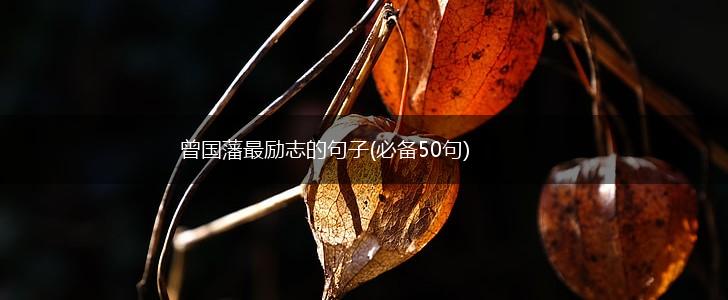 曾国藩最励志的句子(必备50句),第1张