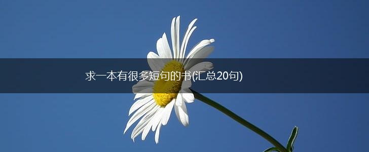 求一本有很多短句的书(汇总20句),第1张