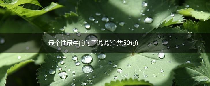 最个性最牛的句子说说(合集50句),第1张