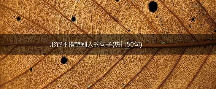 形容不指望别人的句子(热门50句),第1张